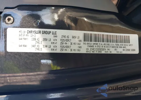 2012 Chrysler Town & Country Touring-L z USA, uszkodzony, nr VIN 2C4RC1CG3CR232874